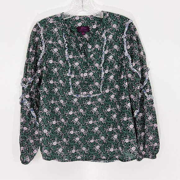 J. Crew Ruffle Sleeve Blouse in Mixed Franklyn Floral Liberty Fabric - Picture 3 of 9